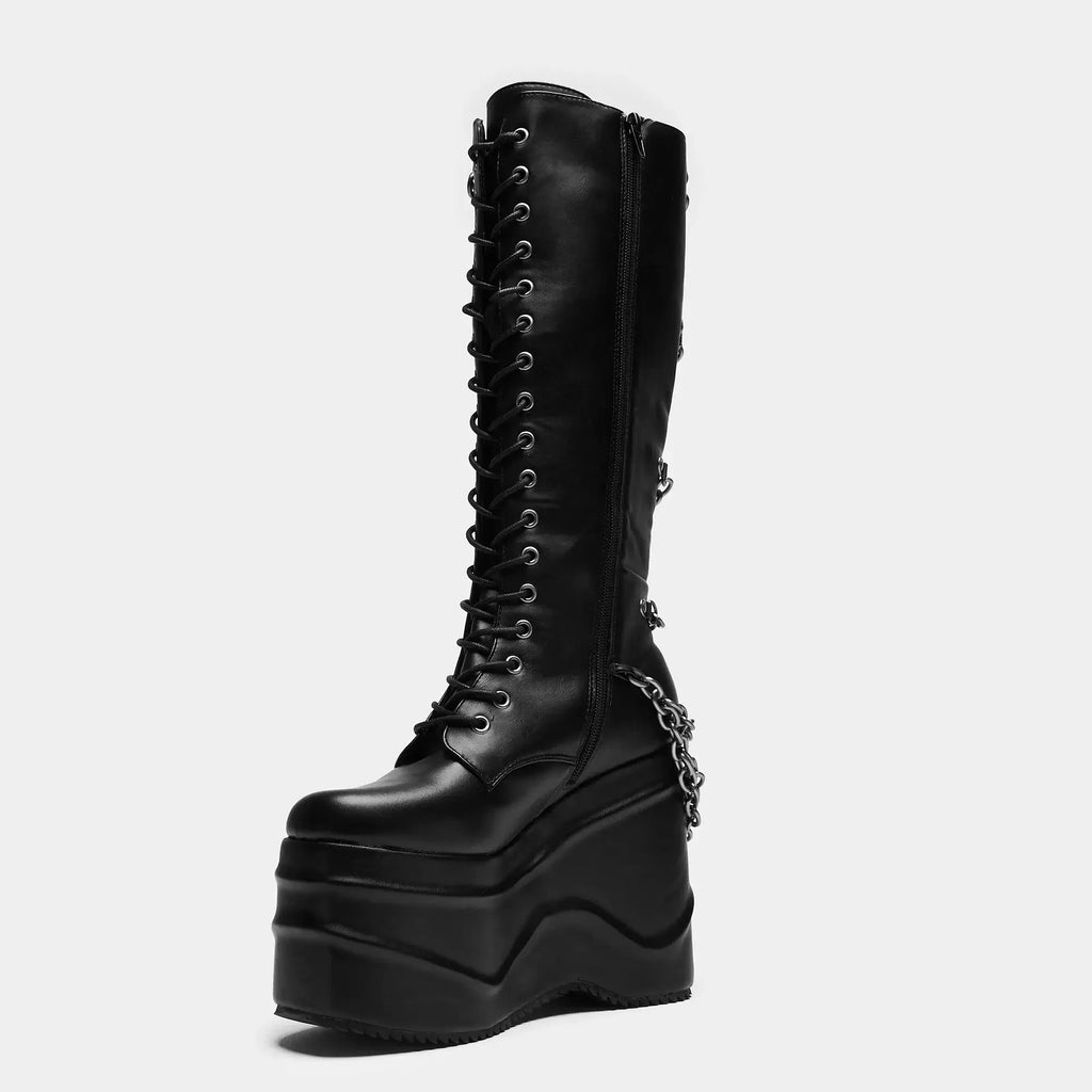 The Amygdala Platform Boots with Chains and Charms