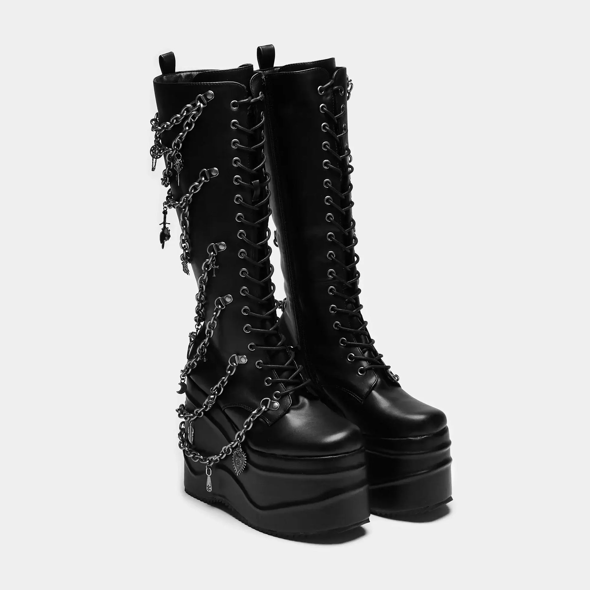 The Amygdala Platform Boots with Chains and Charms