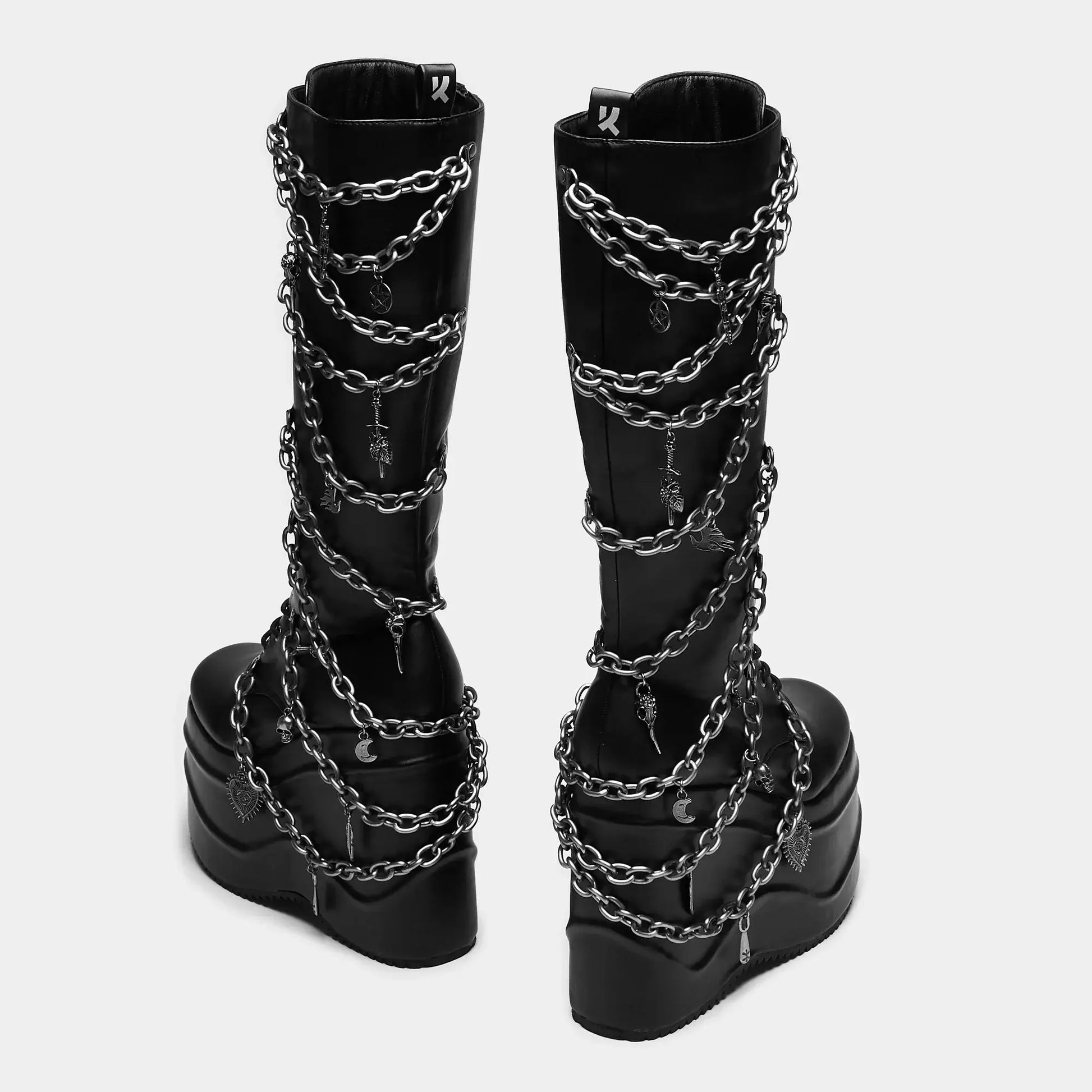 The Amygdala Platform Boots with Chains and Charms