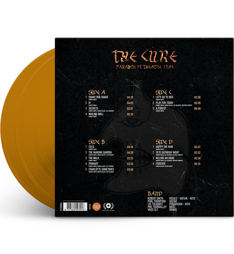 The Cure Paramount Theatre 1984 Limited Edition Double LP 180g Transparent Orange Vinyl