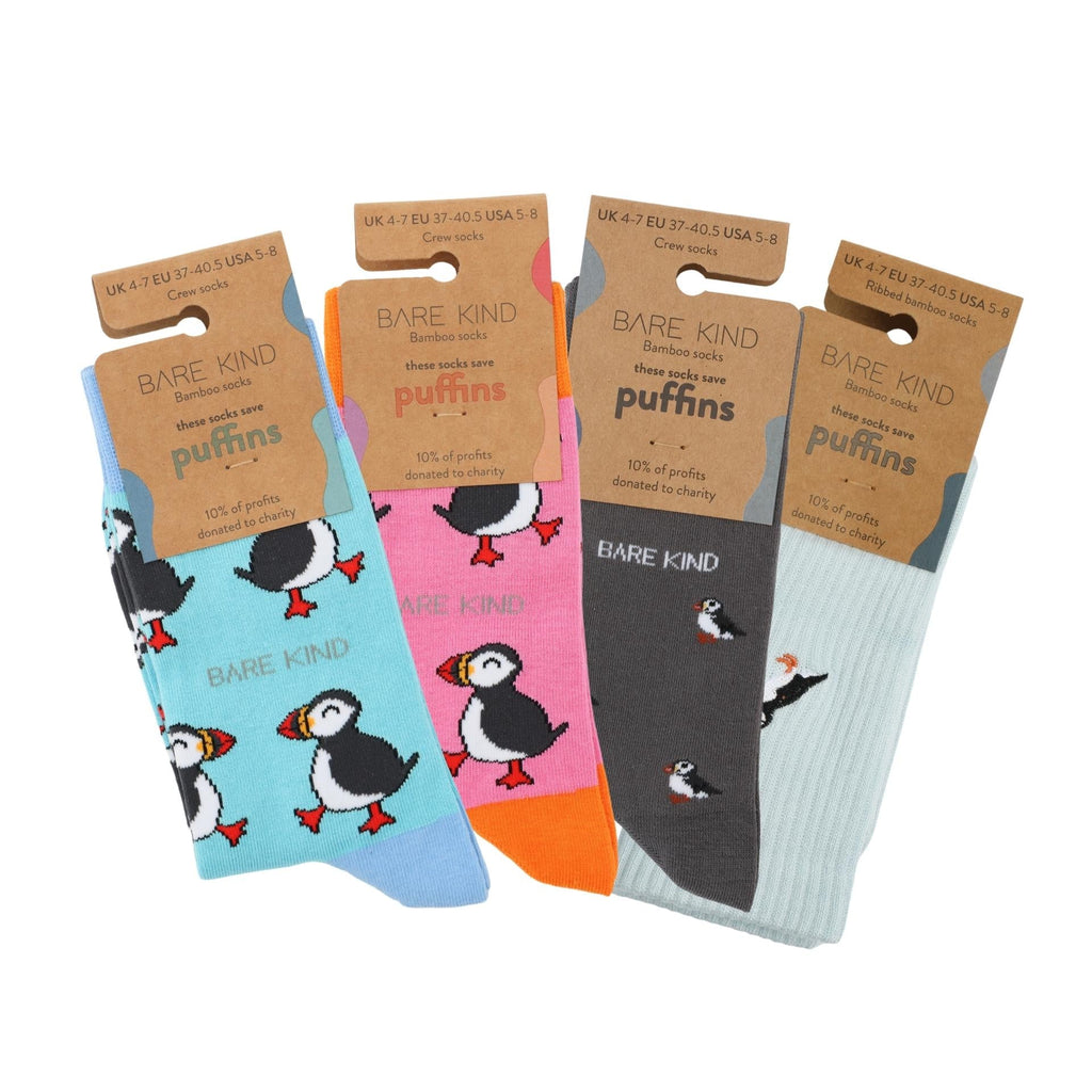 Puffin 4 Pack Bamboo Sock Set