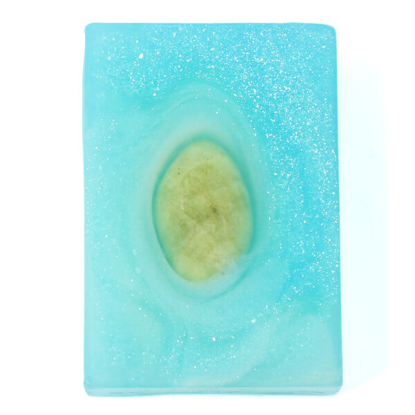 Throat Chakra Crystal Soap with Aquamarine and Wild Mint