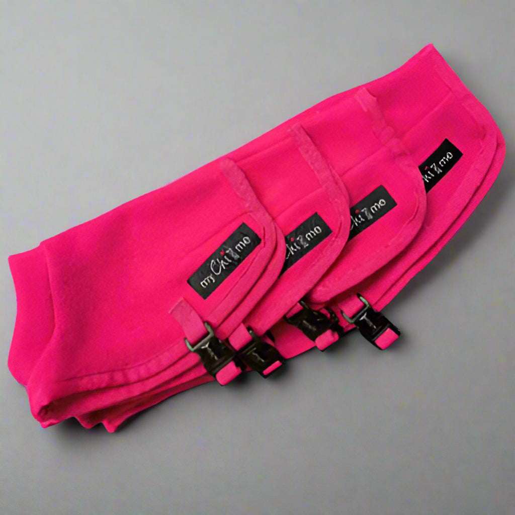 Tiny Toastie Water Repellent Fleece Dog Coat in Hot Pink