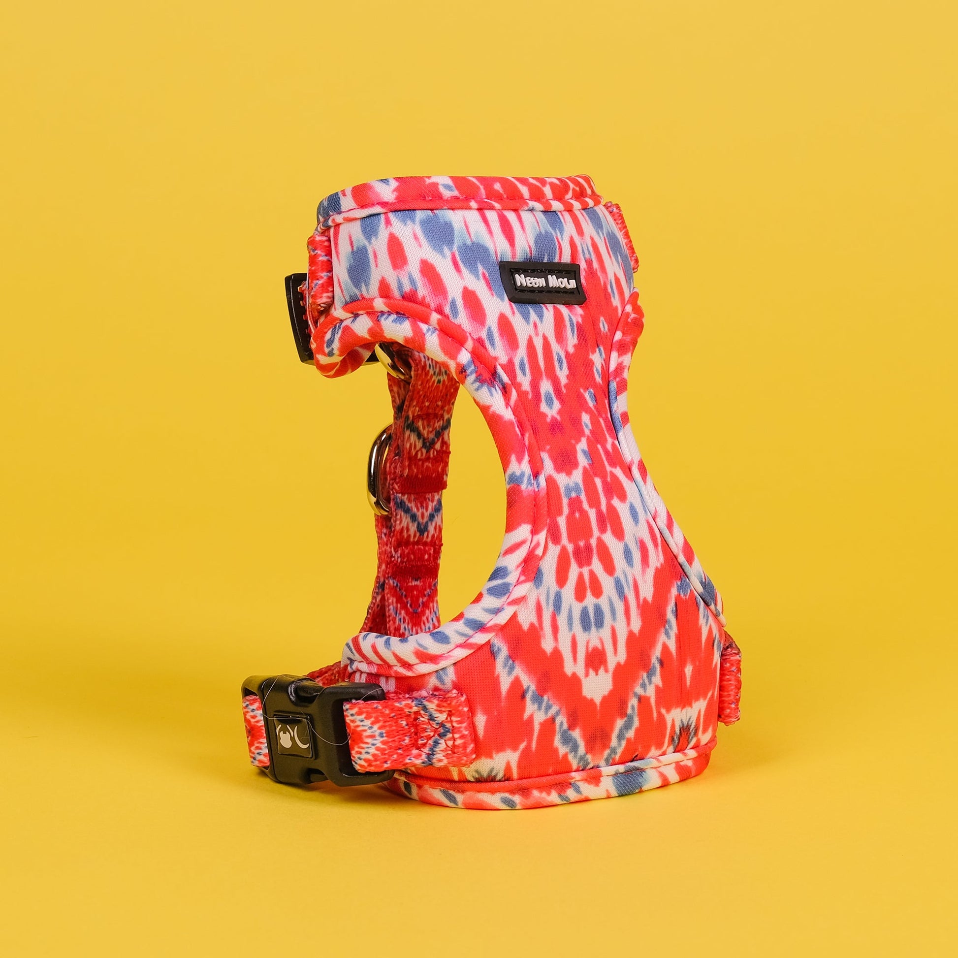 Mesh Pet Harness in Red and Blue Chevron