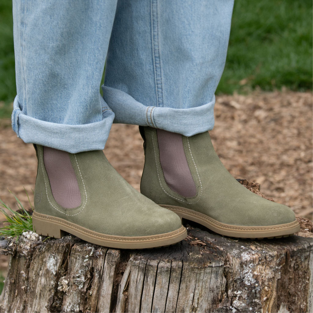 Toddy Short Boot in Sage Green