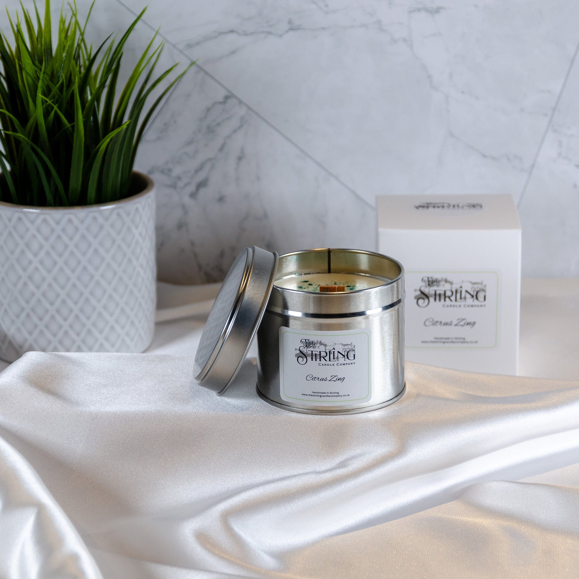 Citrus Zing Travel Tin Candle with Wooden Wick