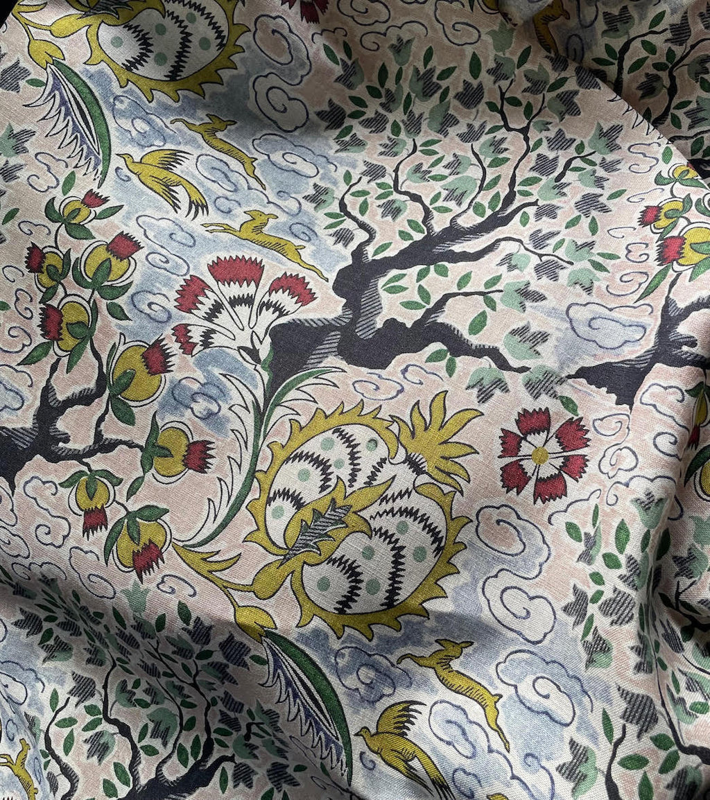 Tree of Life Eden Fabric in Oatmeal Linen