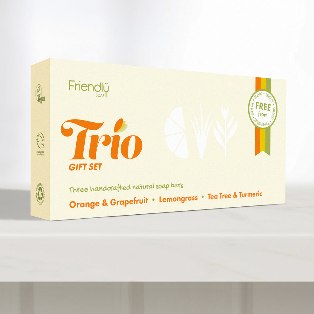 Trio Natural Soap Gift Set Orange Grapefruit Lemongrass Tea Tree Turmeric