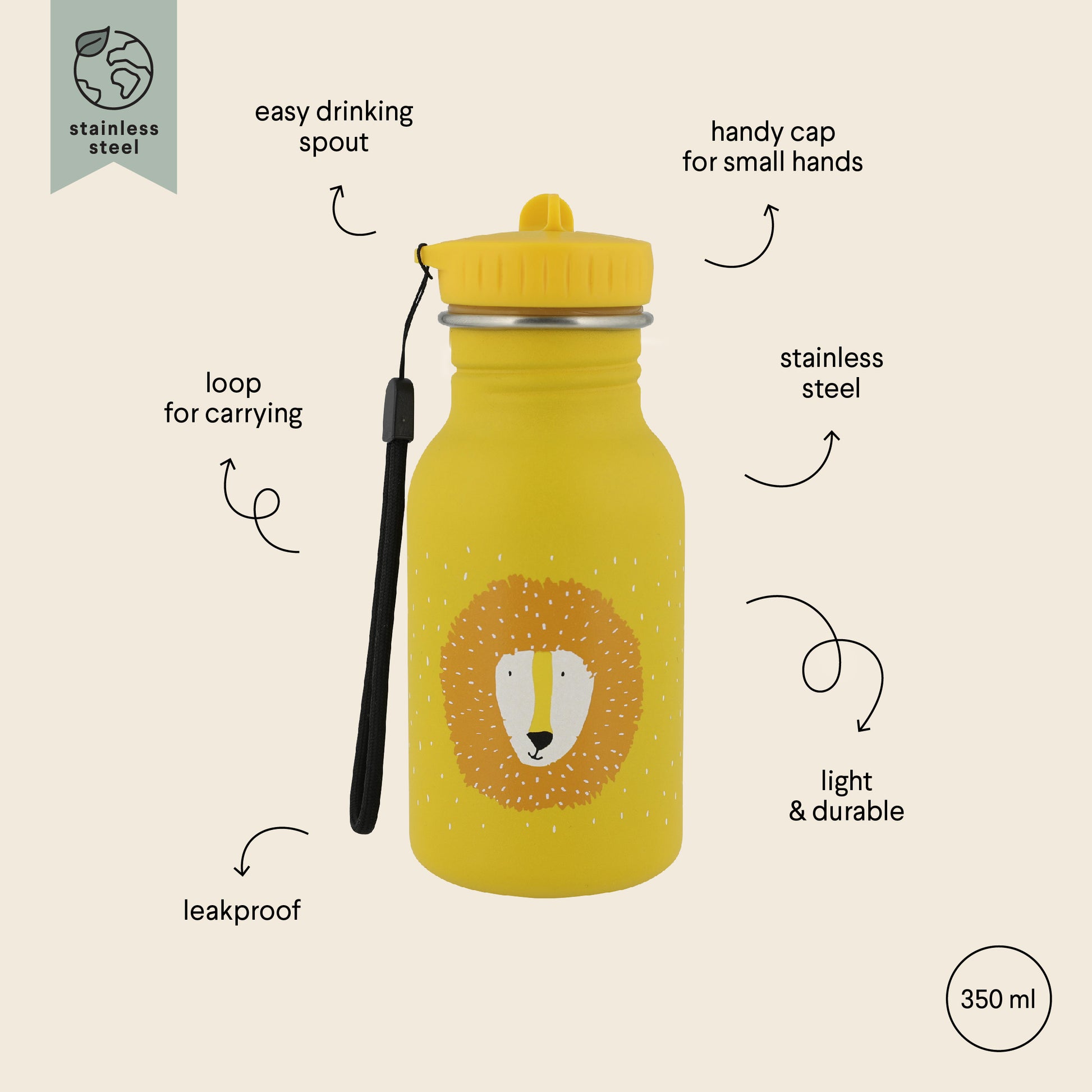 Kids' Stainless Steel Water Bottle – Durable & Leakproof by Trixie Baby at brixbailey.com