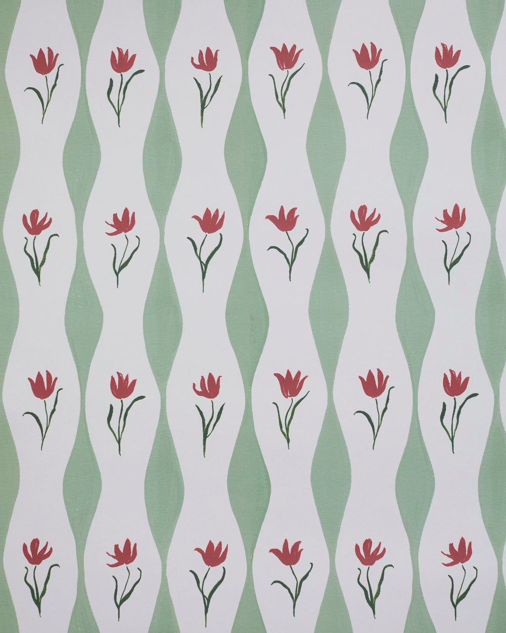 Tulip Wave wallpaper - pistachio