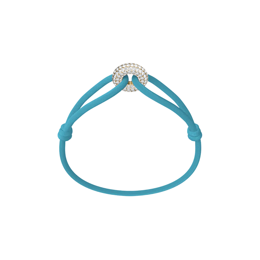 Golden Pave Cord Bracelet with Lab Diamonds