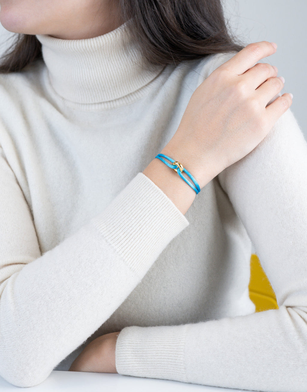 Golden Cord Bracelet Handcrafted in Sterling Silver