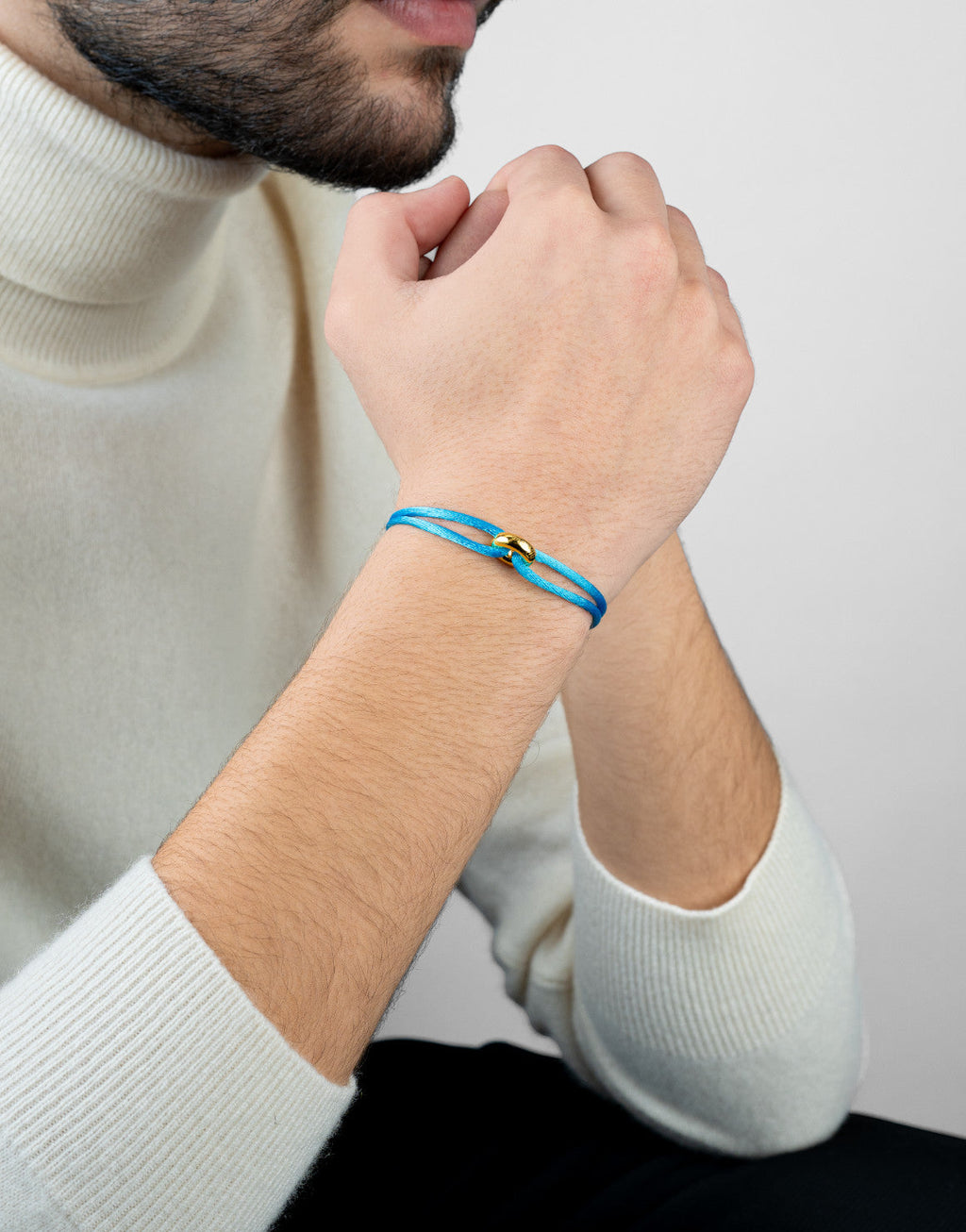 Golden Cord Bracelet Handcrafted in Sterling Silver