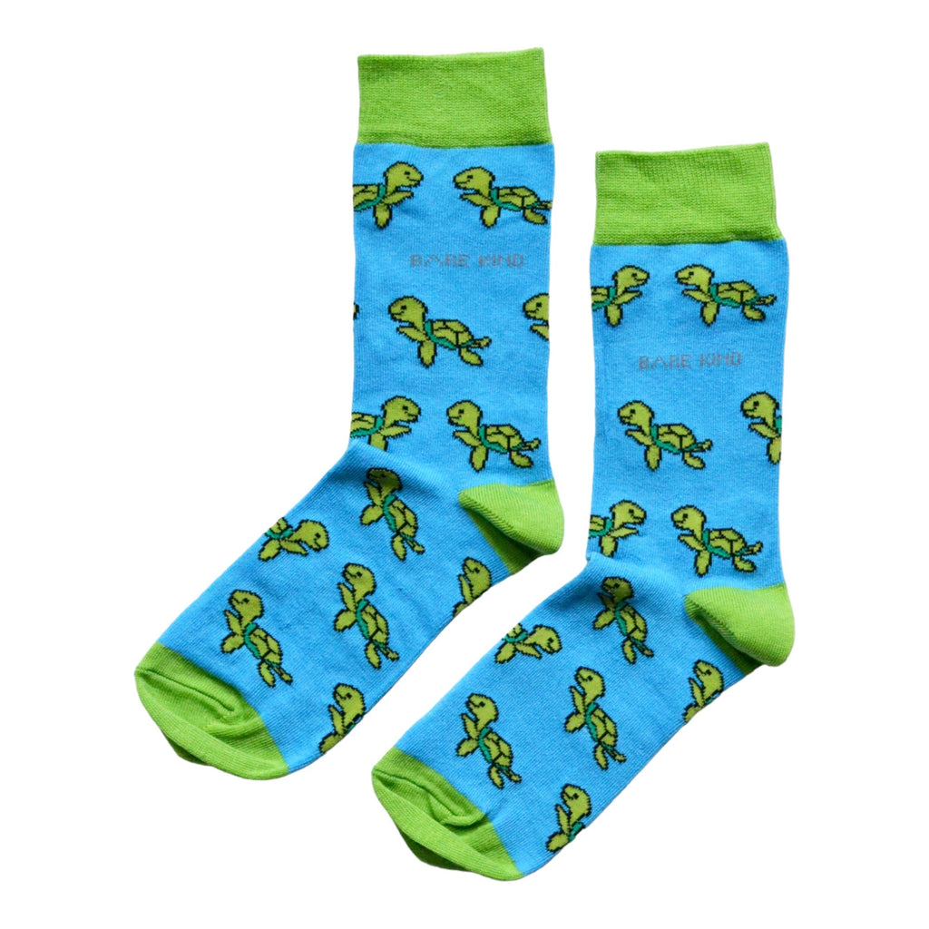 Save the Turtles Bamboo Socks in Sky Blue