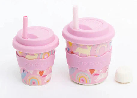 Pink Unicorn Kids Cup 8oz with Straw
