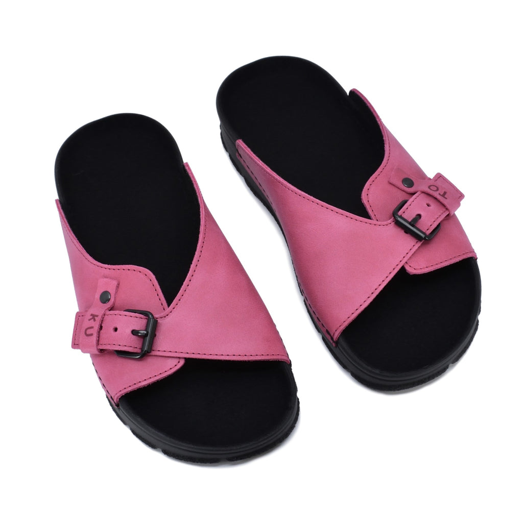 TOKU Rome Pink Slide Sandals: Mediterranean Elegance Meets Modern Comfort by Omaking at www.brixbailey.com