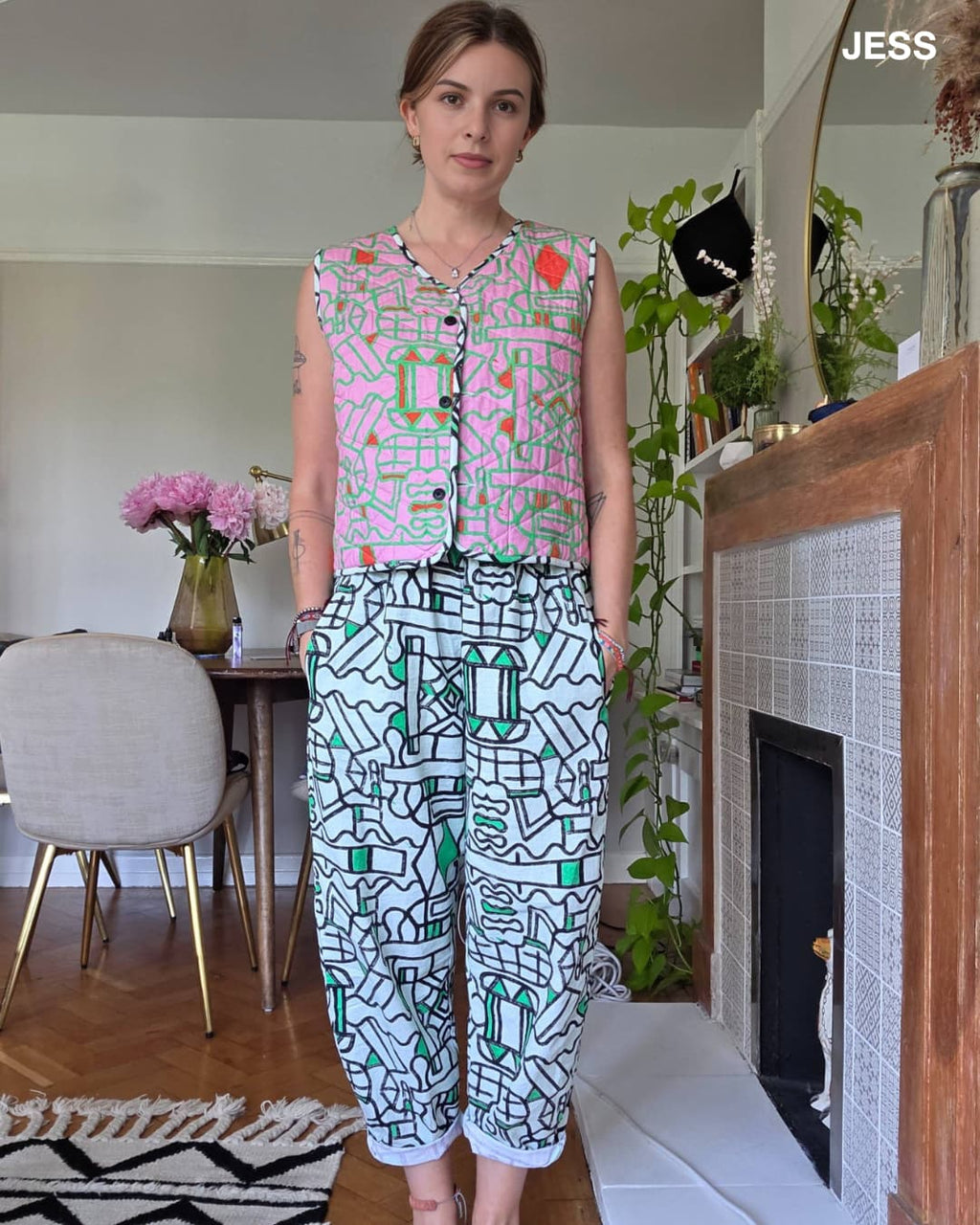 Reversible Organic Cotton Quilted Gilet