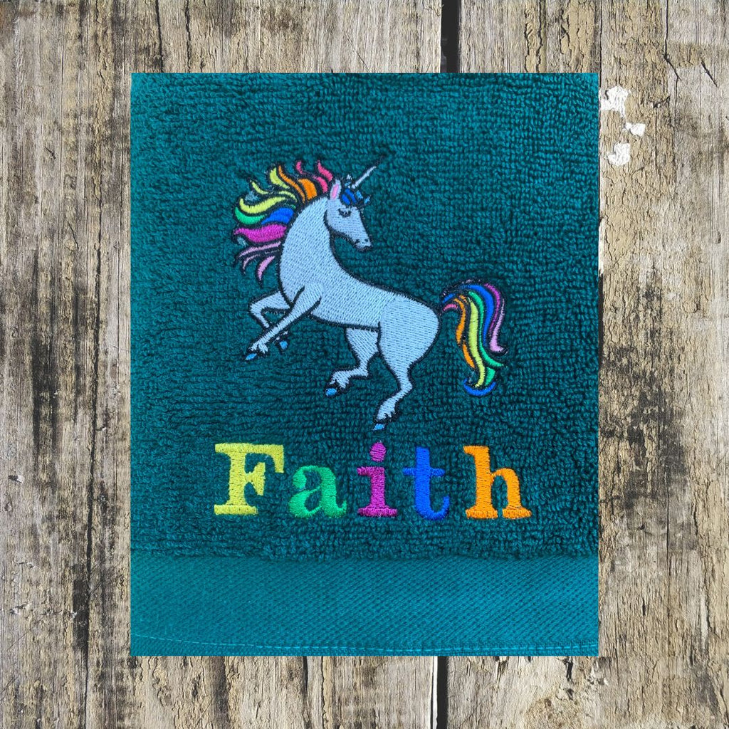 Unicorn Personalised Towels in Soft Cotton