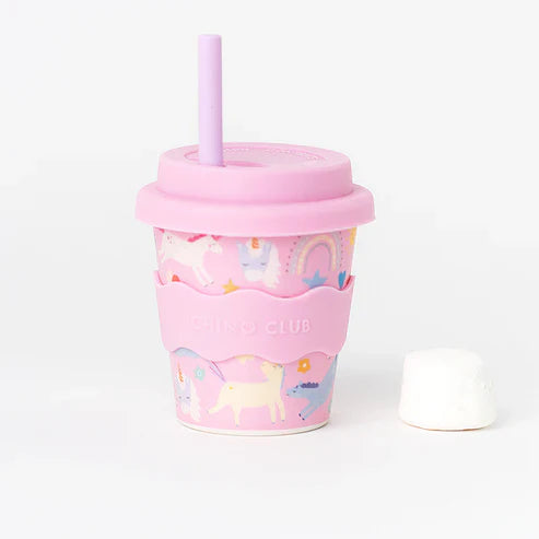 Pink Unicorn Kids Cup 8oz with Straw