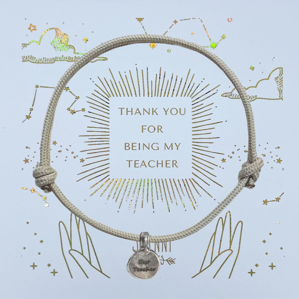 Best Teacher Sterling Silver Rope Bracelet