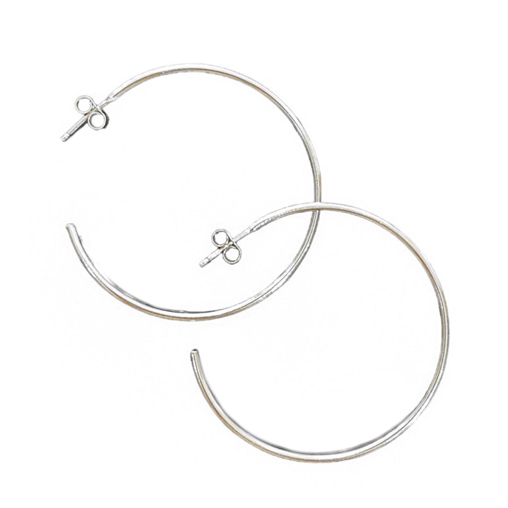 Midi Smooth Sterling Silver Hoops