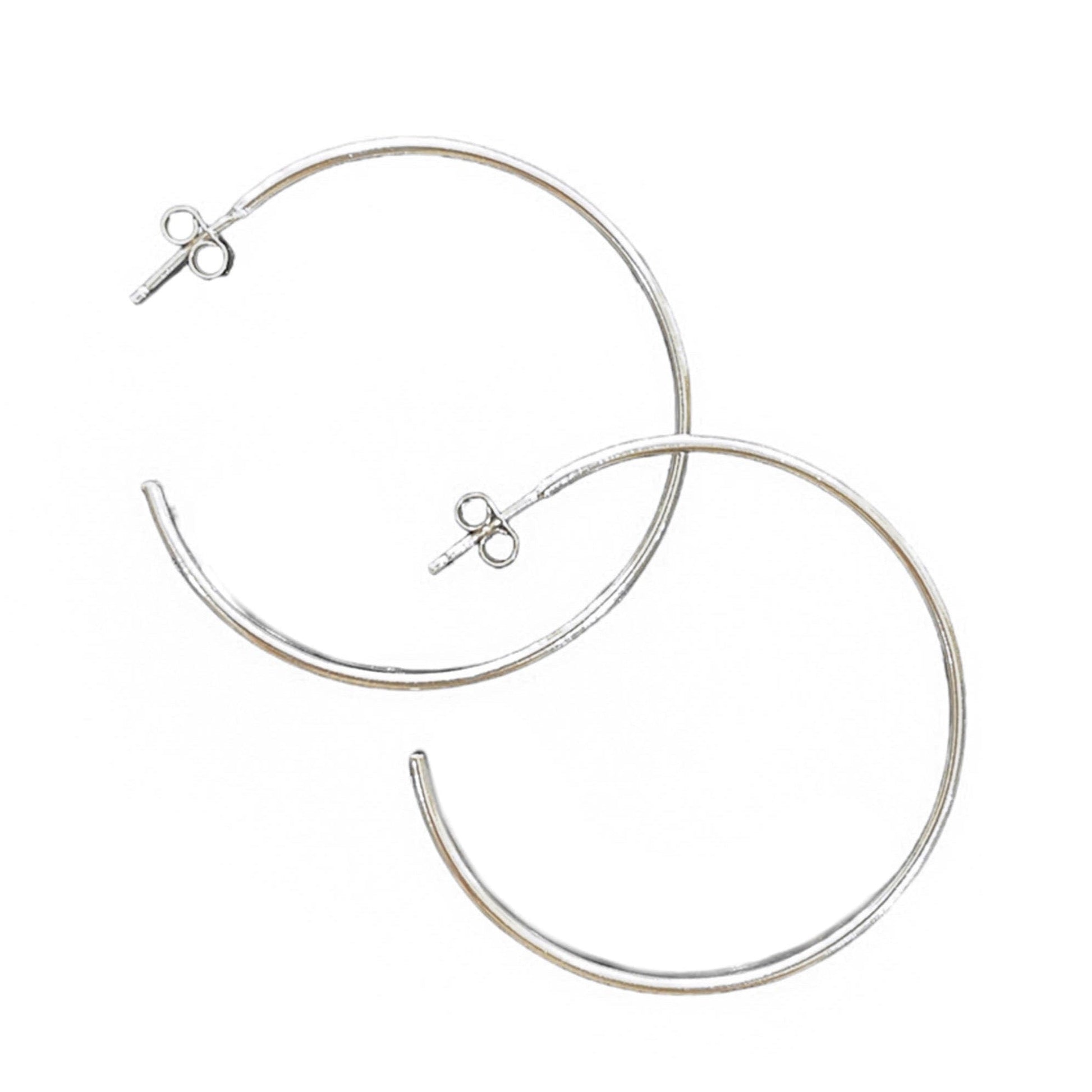 Midi Smooth Sterling Silver Hoops