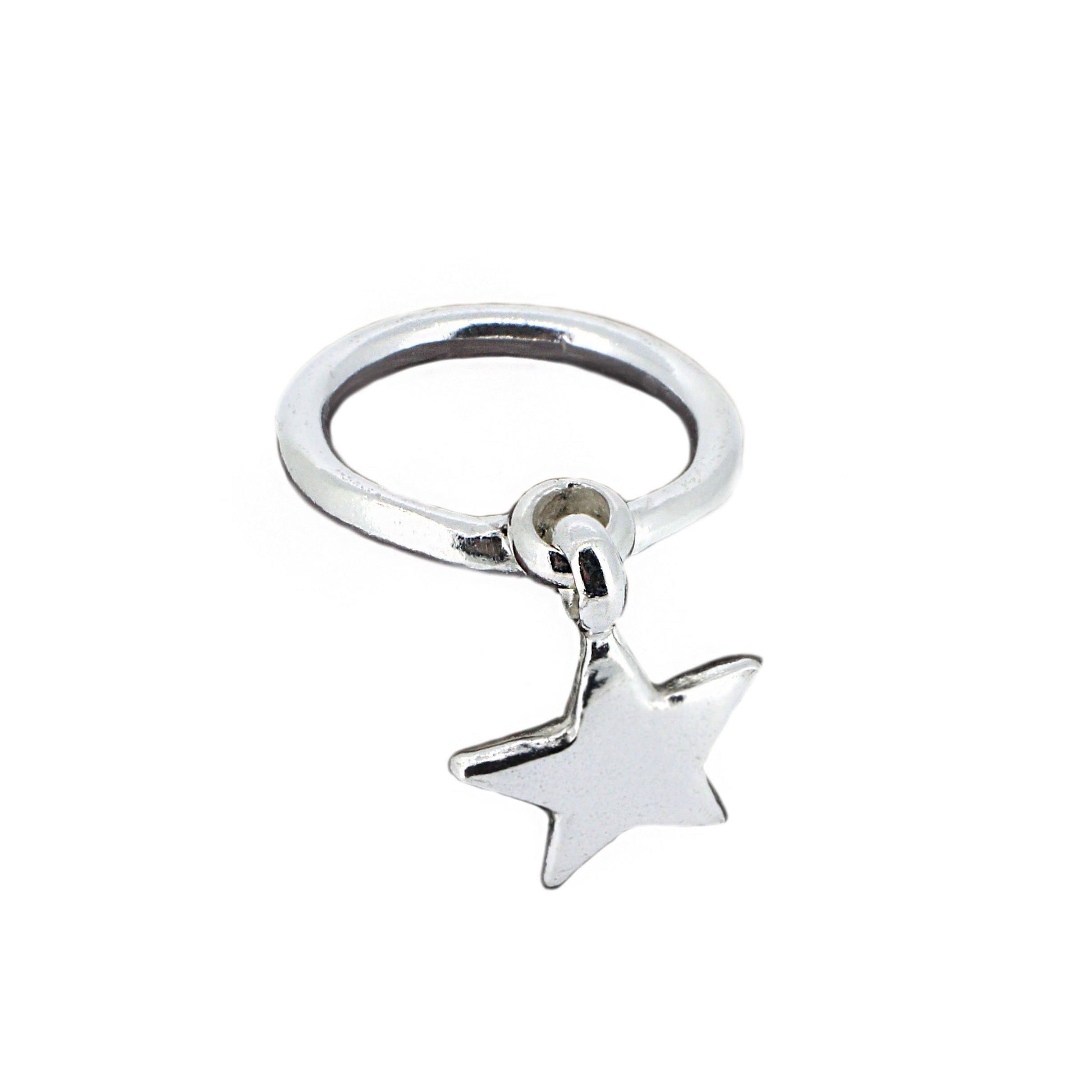 Star Dangle Ring in Sterling Silver