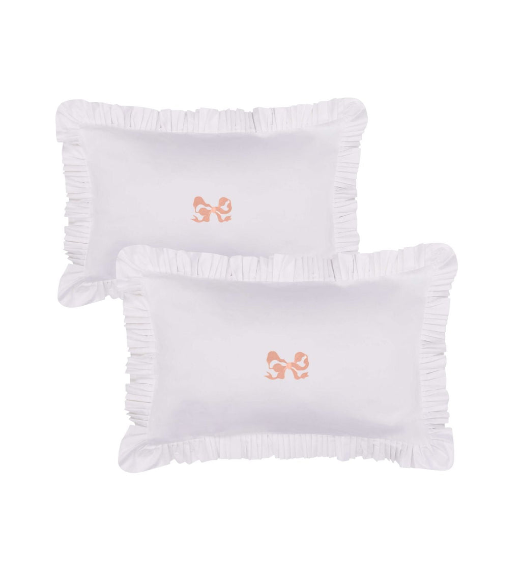 Arabella Bow Ruffle Frill Pillowcase Pair