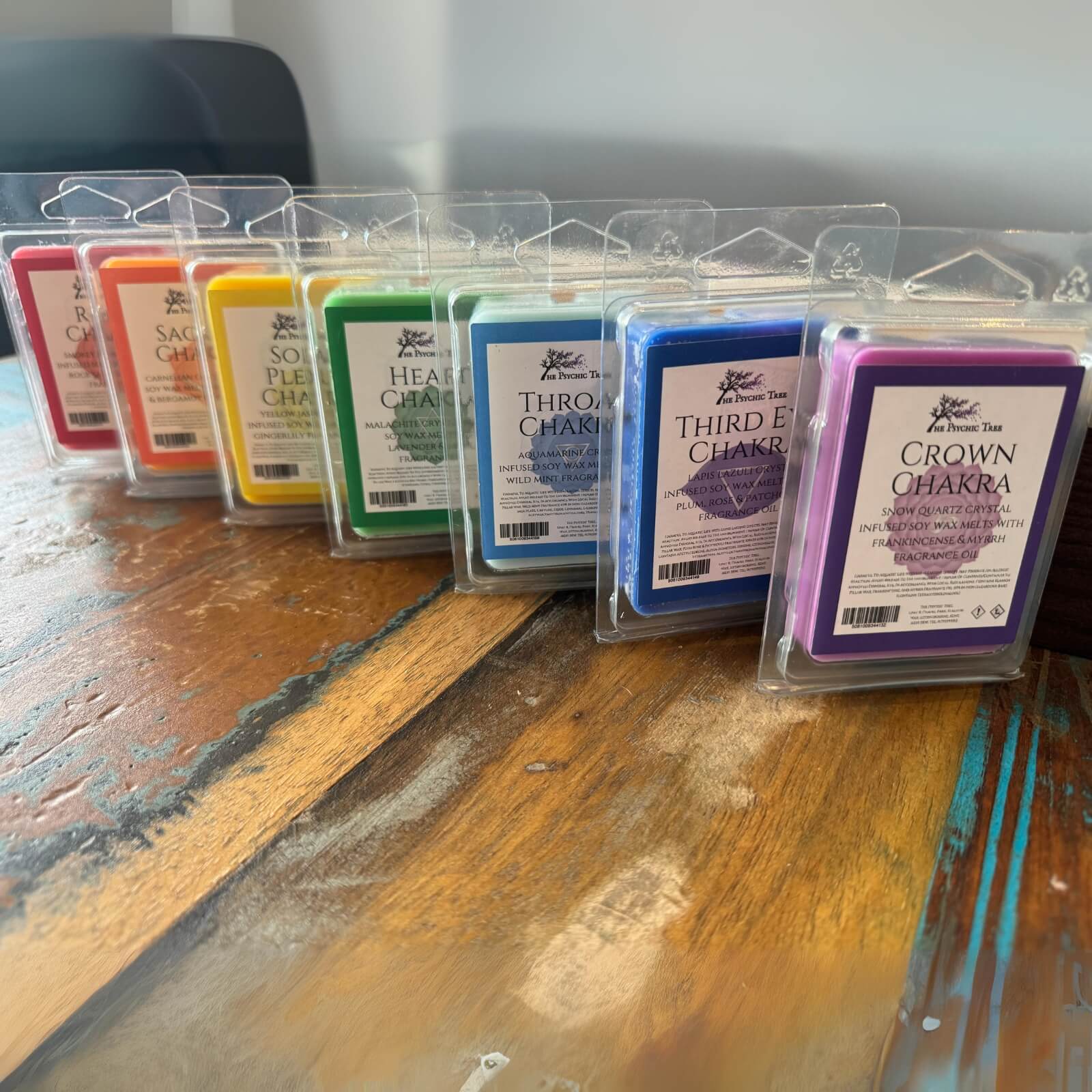 Complete 7 Chakra Crystal Infused Scented Wax Melts Set