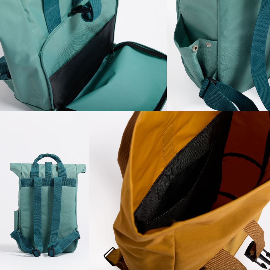 Cream Chow Chow Roll Top Backpack