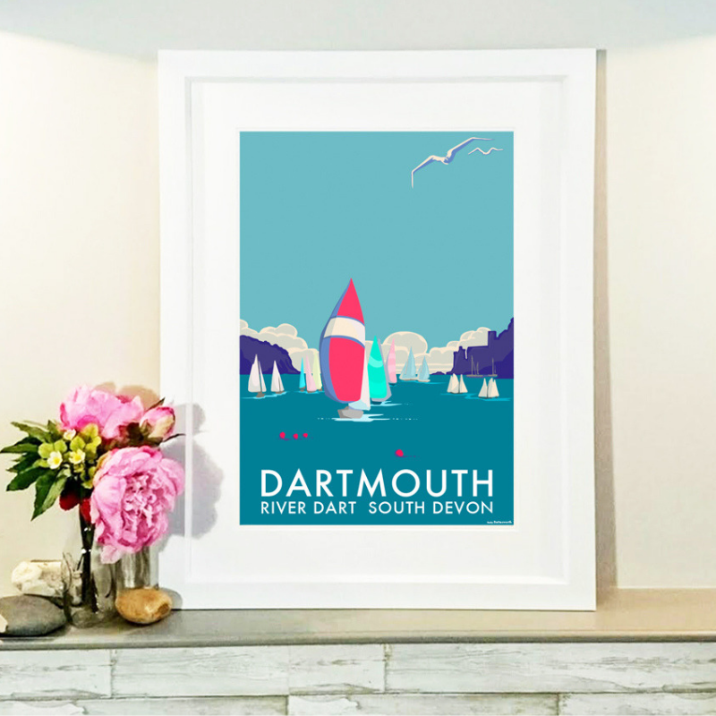 Dartmouth Vintage Seaside Travel Poster Print