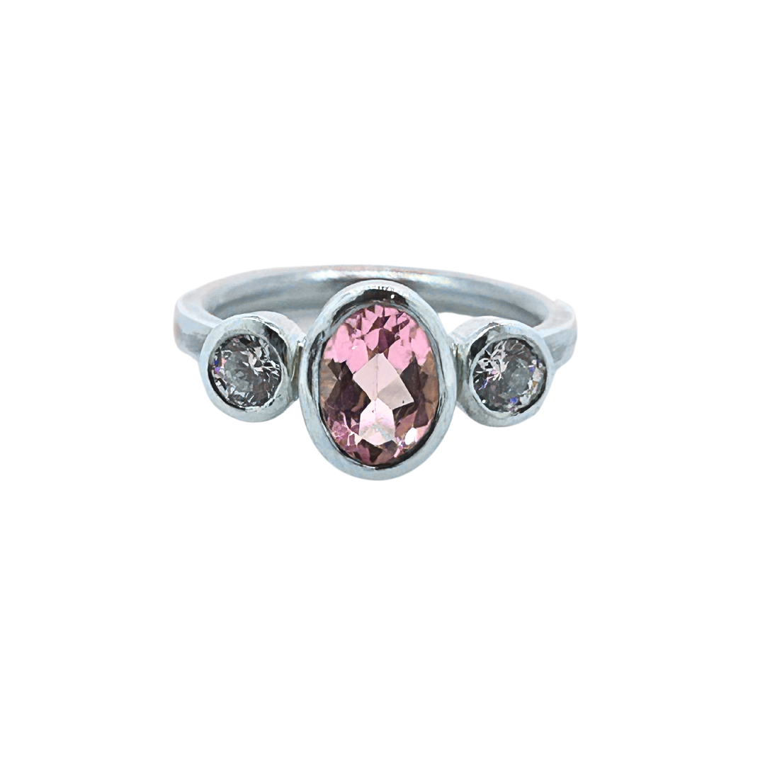 Tourmaline Trilogy Empire Ring in Sterling Silver