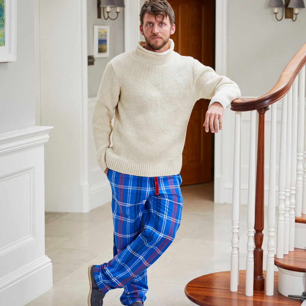 Men's Blue Whale Loungers in Organic Cotton