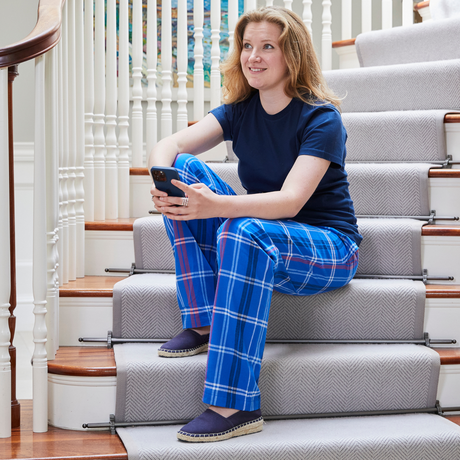 Women Blue Whale Loungers in Organic Cotton