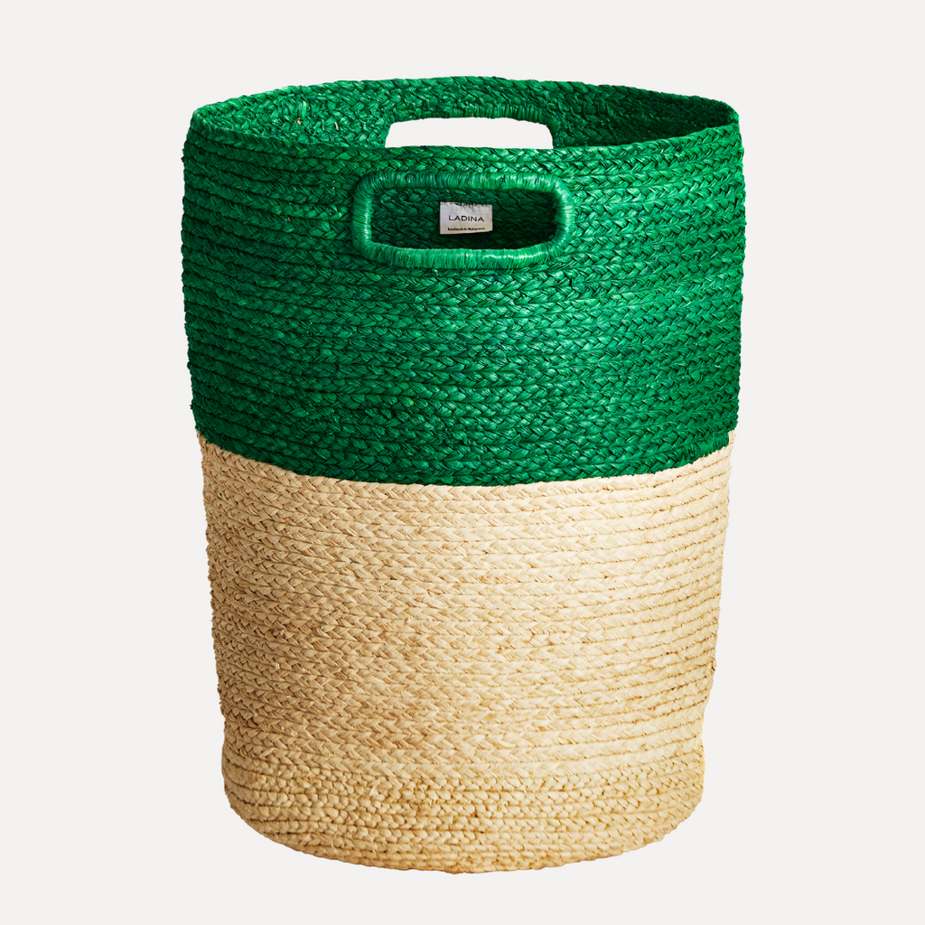 Handwoven Storage Basket in Red or Green