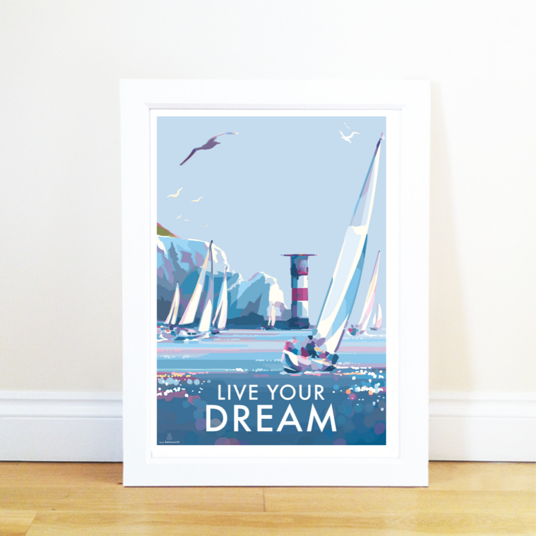 Live Your Dream Vintage Style Retro Quote Poster