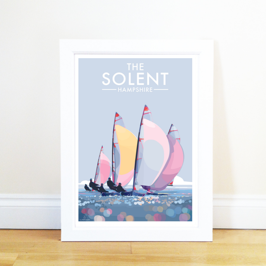 The Solent Vintage Travel Poster Print
