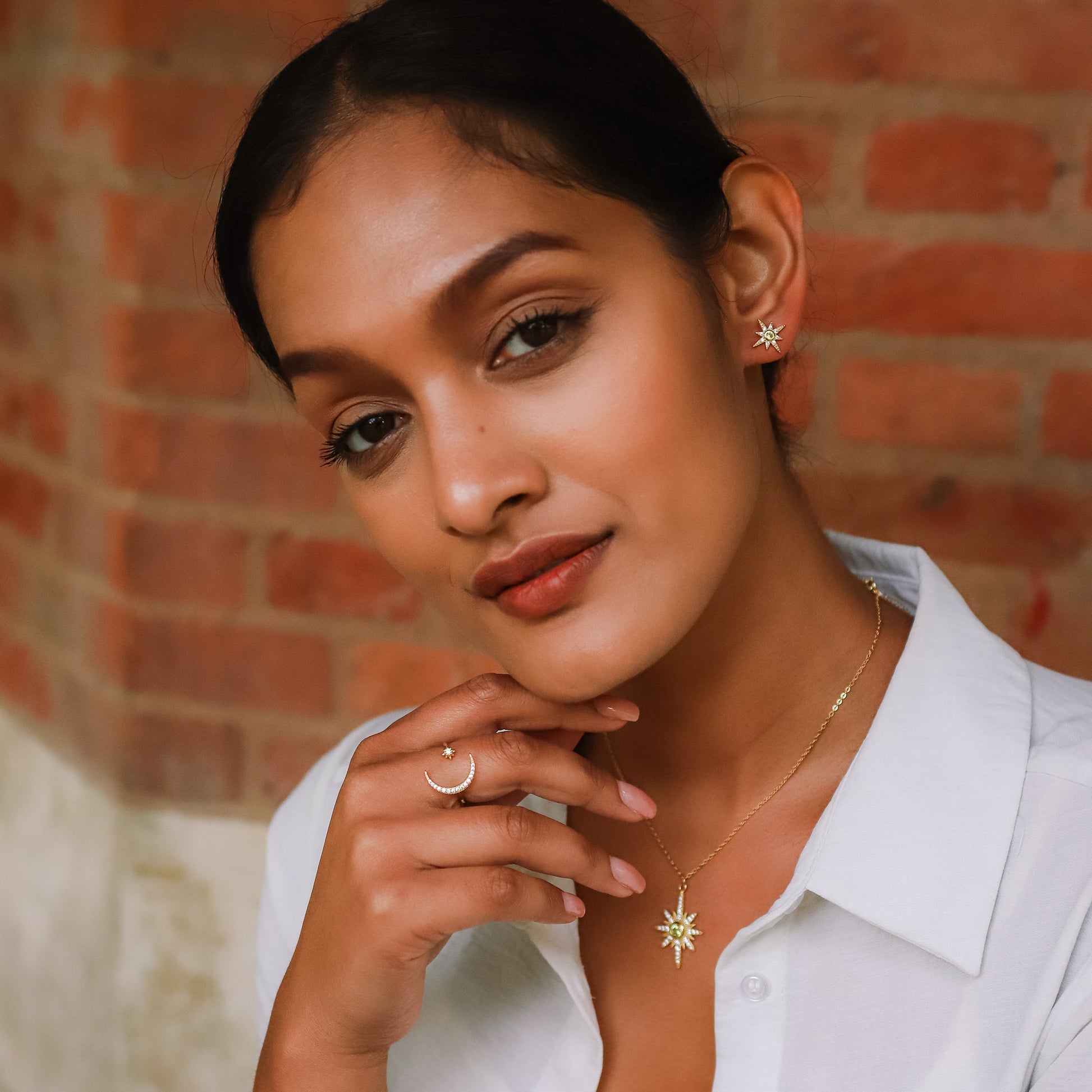 Ursa Birthstone Star Stud Earrings | 18K Gold Plated