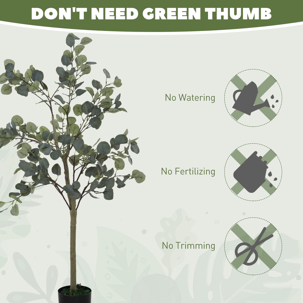Artificial Eucalyptus Trees 2 Pack Faux Silk Plants 120cm