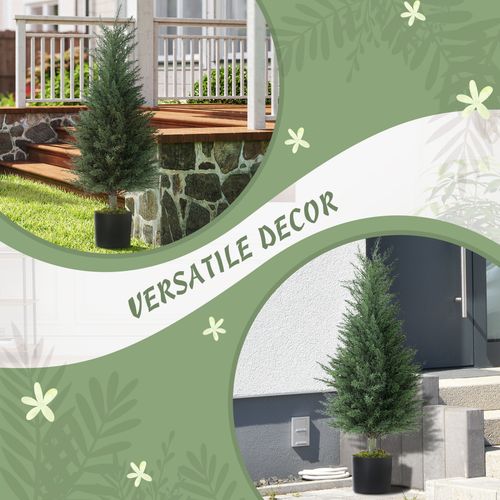 Set of 2 Decorative Artificial Cypress Plants for Home Decor