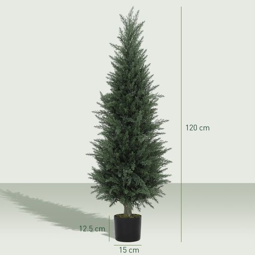 Set of 2 Decorative Artificial Cypress Plants for Home Decor