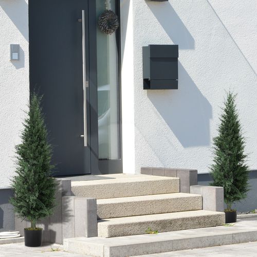 Set of 2 Decorative Artificial Cypress Plants for Home Decor