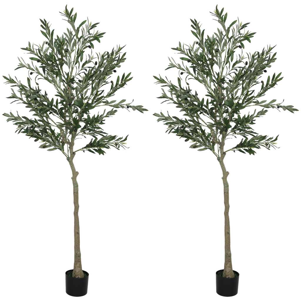 2 Pack Faux Olive Trees 120cm Indoor Artificial Plants