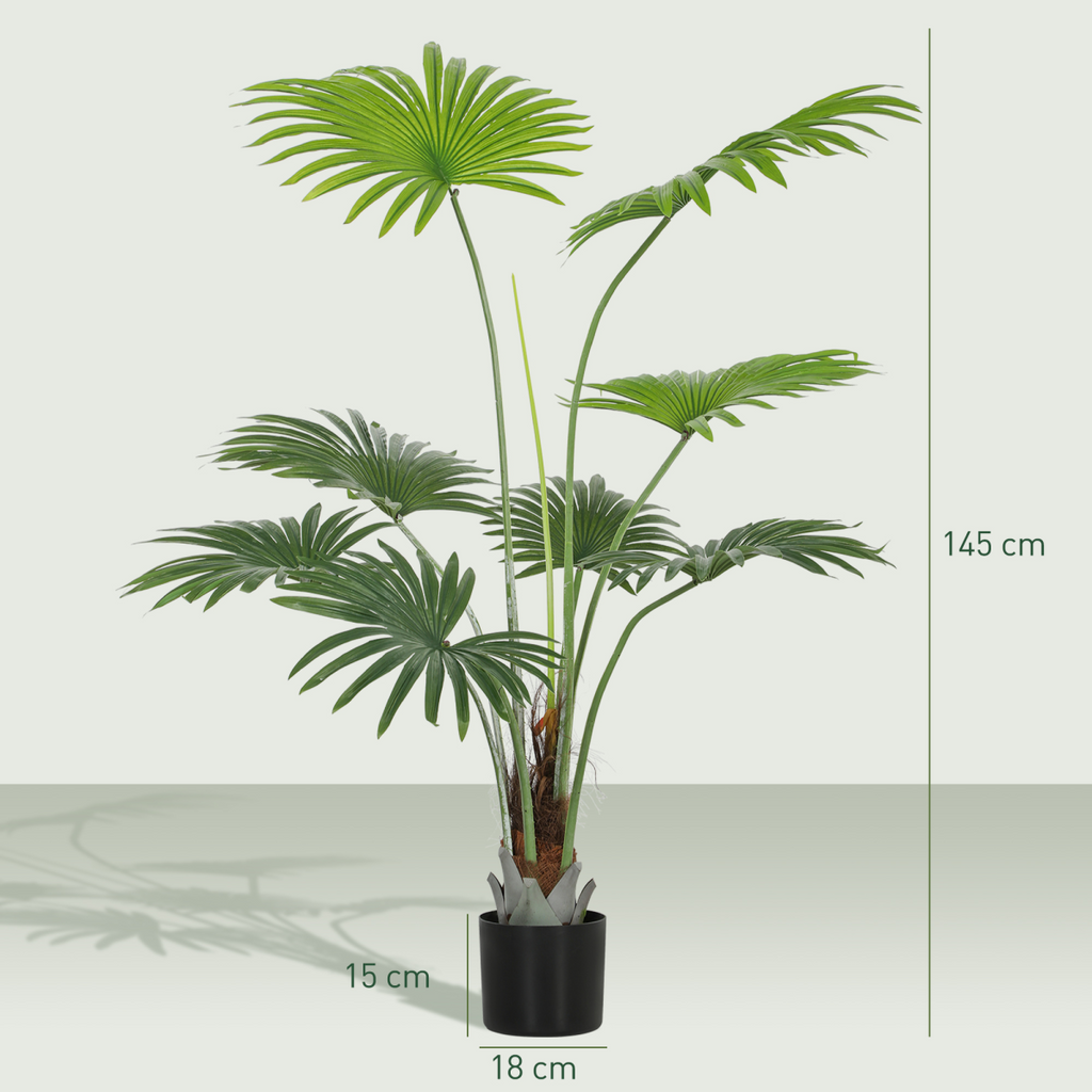 Artificial Palm Tree Plant 145cm with Realistic Leaves