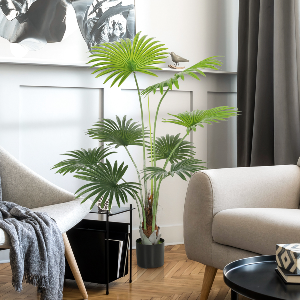 Artificial Palm Tree Plant 145cm with Realistic Leaves