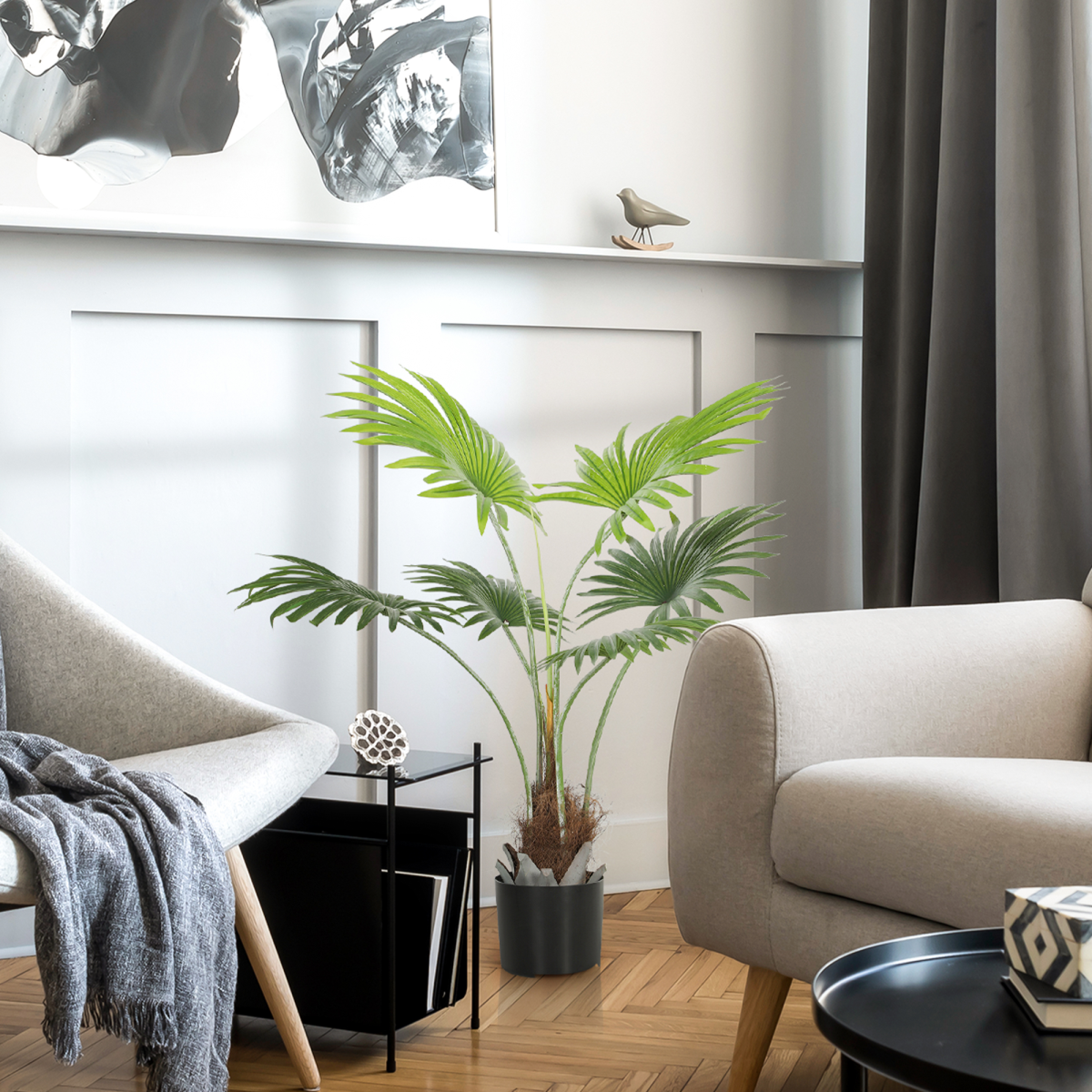 Artificial Palm Tree Plant 145cm with Realistic Leaves