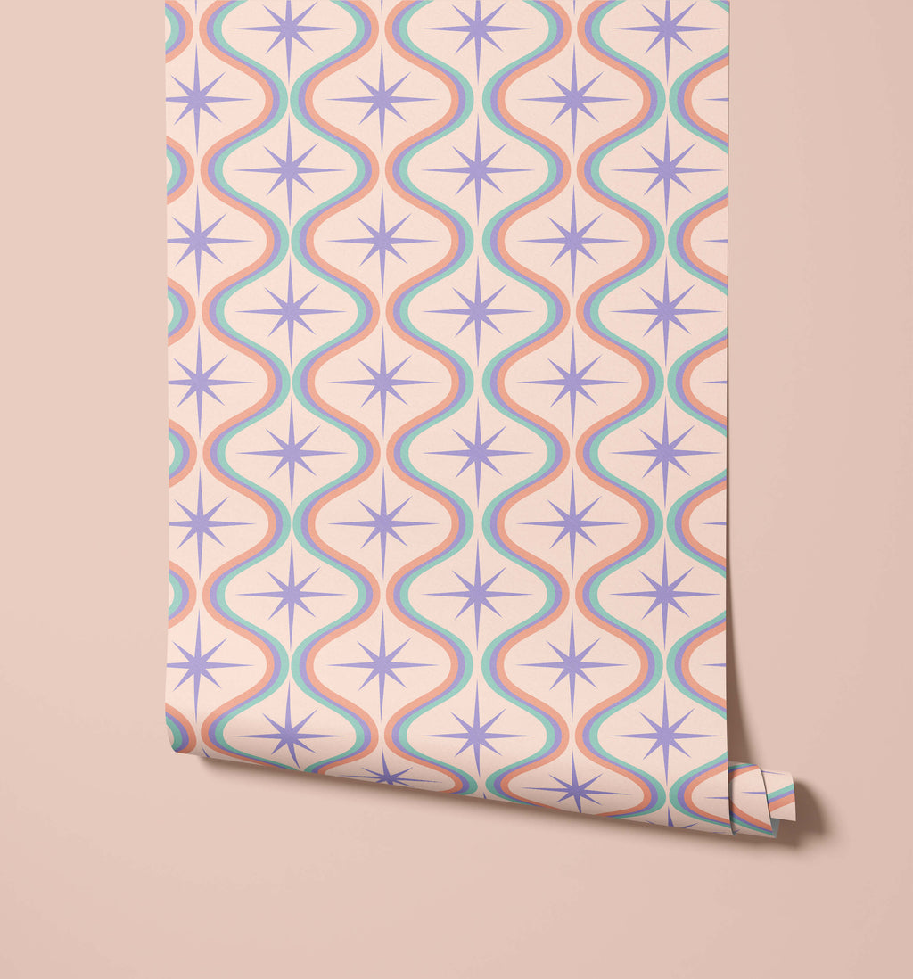 Vegas Retro Pastel Wallpaper