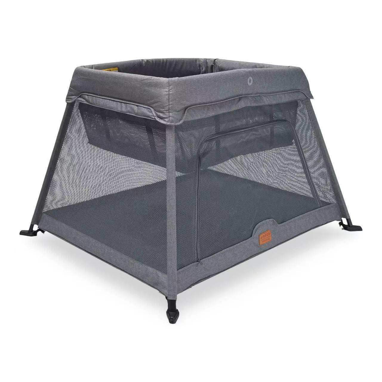 Travel Cot with Newborn Insert in Light Grey
