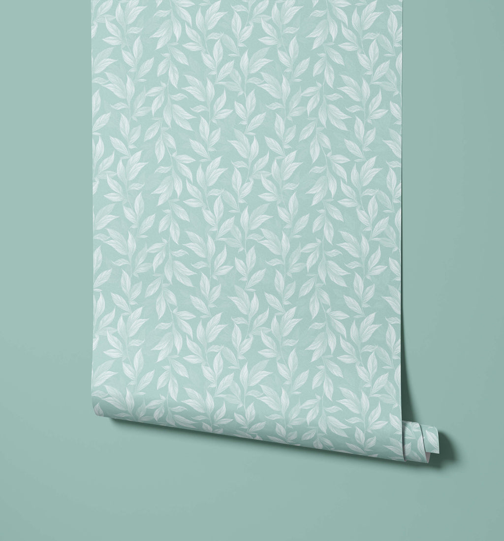Vine Tropical Wallpaper in Soft Pastel
