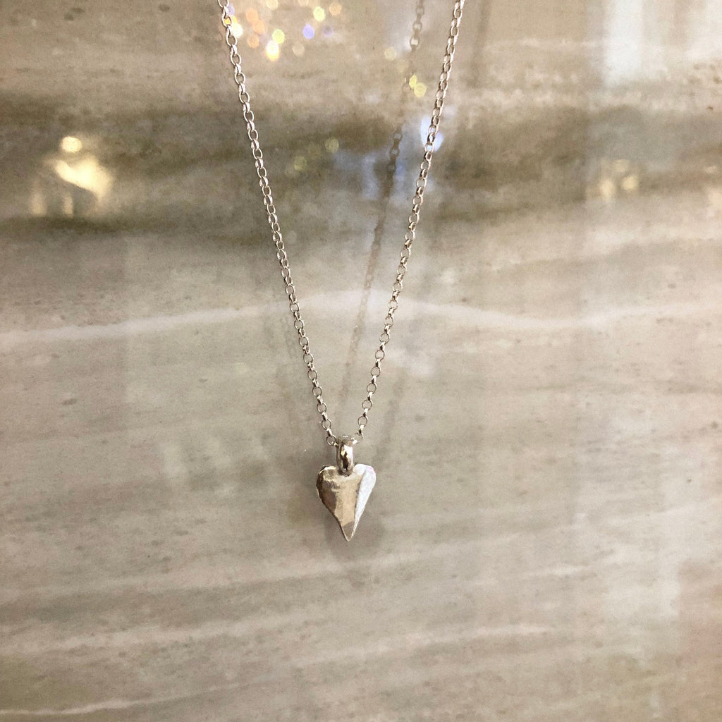 Sterling Silver Heart Necklace and Earring Set